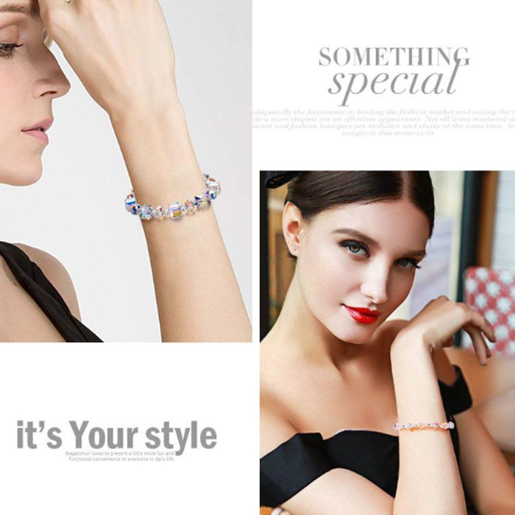 Bracelet Female Student Square Crystal Bracelet Exquisite Luxury Fashion Bracelet