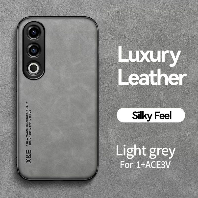 Business Luxury Sheepskin Pattern Leather Invisible Car Mounted Magnetic Phone Case For OnePlus Ace 3V -5G, Shockproof Protective Case