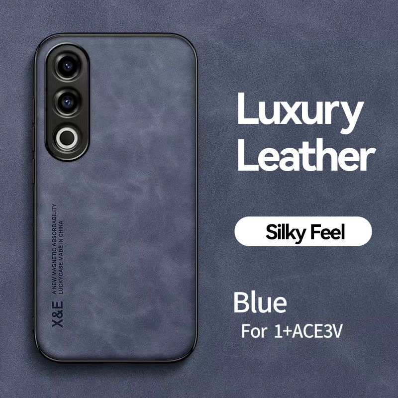 Business Luxury Sheepskin Pattern Leather Invisible Car Mounted Magnetic Phone Case For OnePlus Ace 3V -5G, Shockproof Protective Case