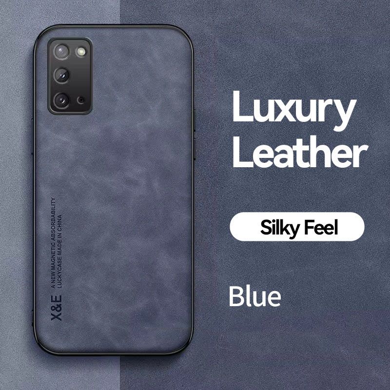 Business Luxury Sheepskin Pattern Leather Invisible Car Mounted Magnetic Phone Case For Samsung Galaxy A31, Shockproof Protective Case