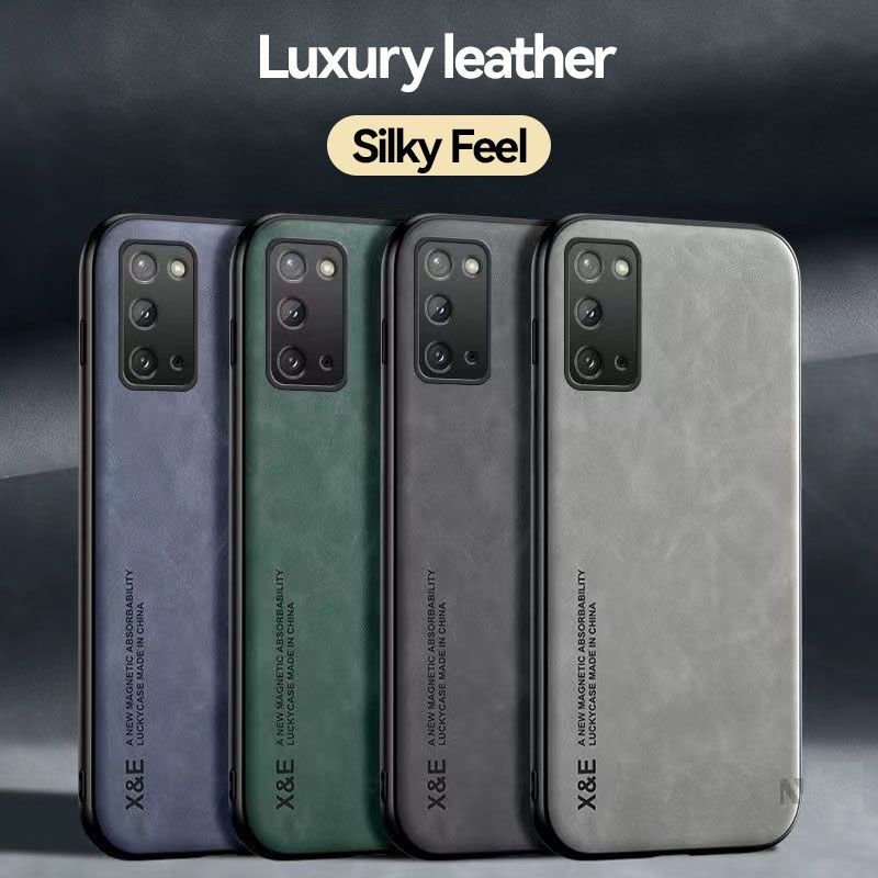 Business Luxury Sheepskin Pattern Leather Invisible Car Mounted Magnetic Phone Case For Samsung Galaxy A31, Shockproof Protective Case