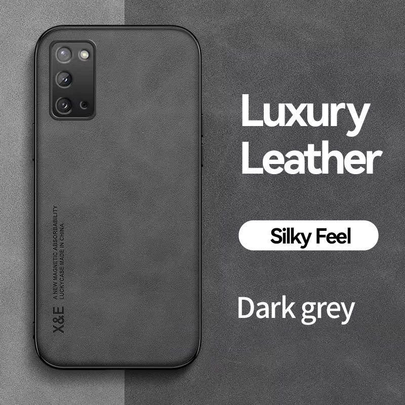 Business Luxury Sheepskin Pattern Leather Invisible Car Mounted Magnetic Phone Case For Samsung Galaxy A31, Shockproof Protective Case