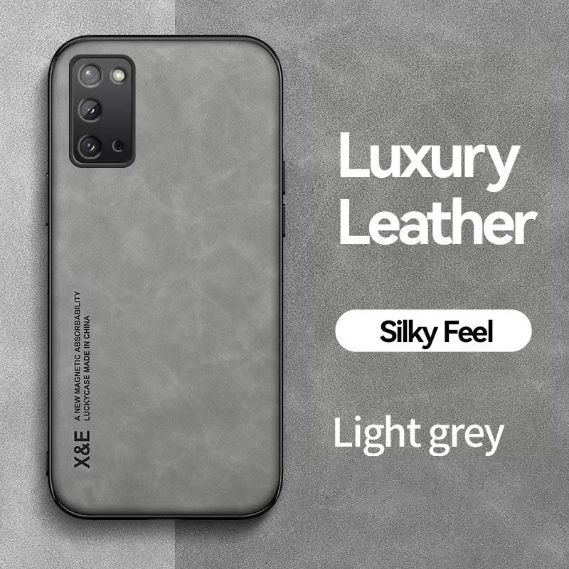 Business Luxury Sheepskin Pattern Leather Invisible Car Mounted Magnetic Phone Case For Samsung Galaxy A31, Shockproof Protective Case