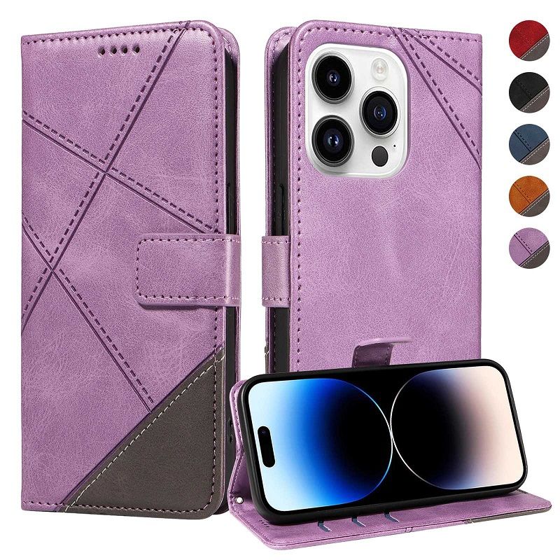 Flip Cover For Samsung Galaxy S8 S9 S10 S20 S21 S22 S23 S24 Ultra Note 8 9  Dual-colour Splicing [Flip Vintage Leather] Wallet Shockproof Durable Retro Phone Case