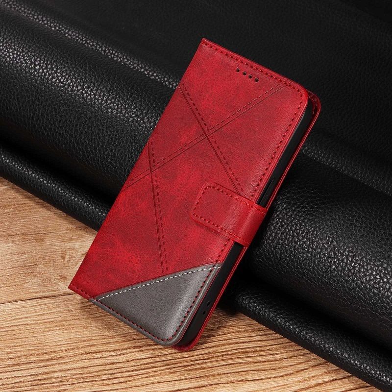Flip Cover For Samsung Galaxy S8 S9 S10 S20 S21 S22 S23 S24 Ultra Note 8 9  Dual-colour Splicing [Flip Vintage Leather] Wallet Shockproof Durable Retro Phone Case