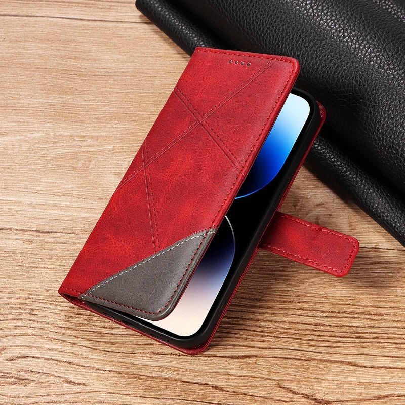 Flip Cover For Samsung Galaxy S8 S9 S10 S20 S21 S22 S23 S24 Ultra Note 8 9  Dual-colour Splicing [Flip Vintage Leather] Wallet Shockproof Durable Retro Phone Case