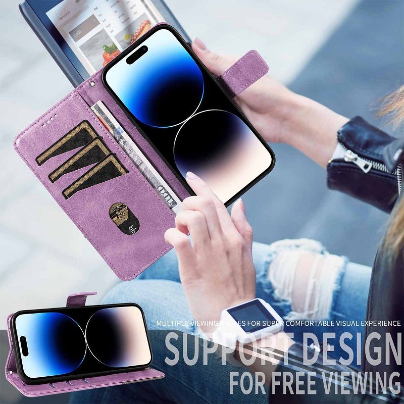 Flip Cover For Samsung Galaxy S8 S9 S10 S20 S21 S22 S23 S24 Ultra Note 8 9  Dual-colour Splicing [Flip Vintage Leather] Wallet Shockproof Durable Retro Phone Case