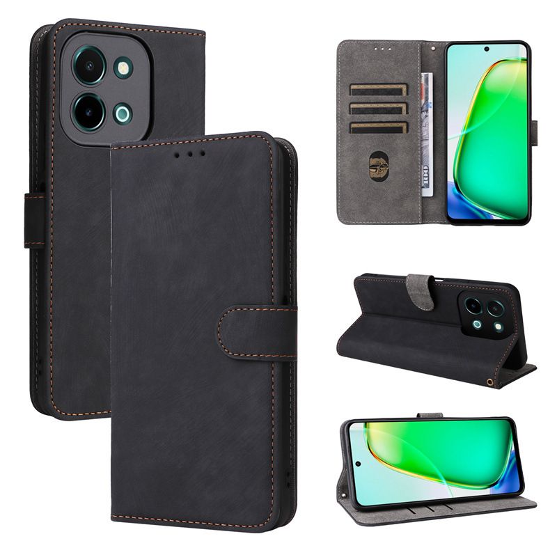 Wallet Flip Cover for Vivo Y28 4G Leather Case Shockproo Bumper with Rfid Protection Cover