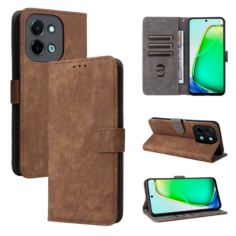 Wallet Flip Cover for Vivo Y28 4G Leather Case Shockproo Bumper with Rfid Protection Cover