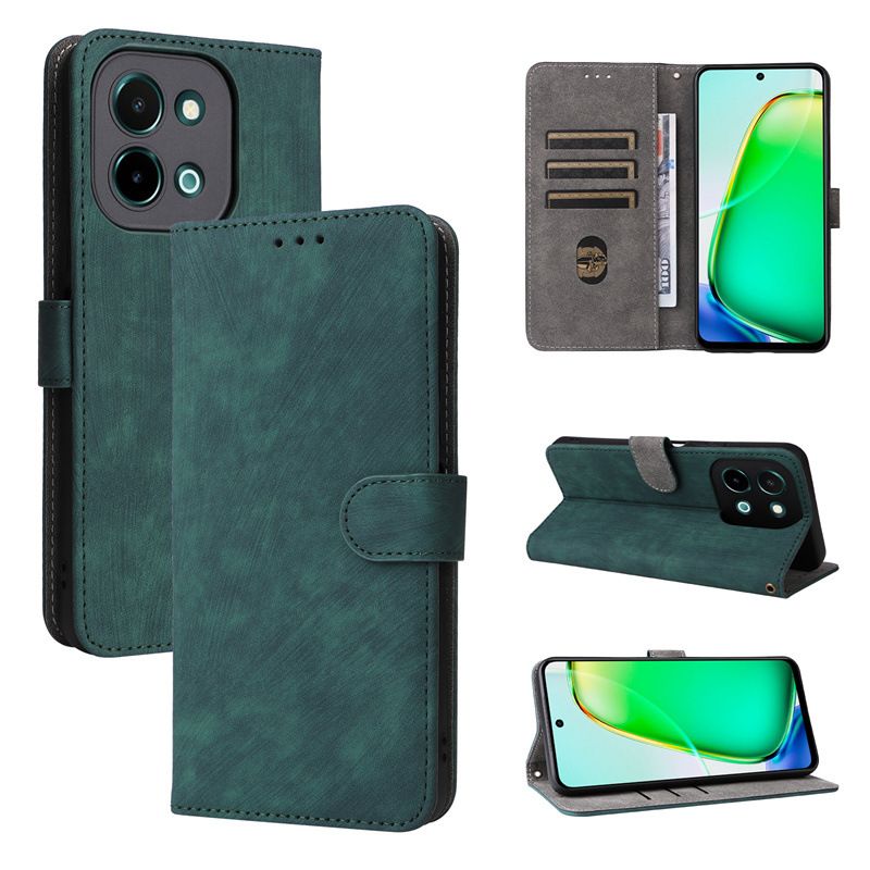 Wallet Flip Cover for Vivo Y28 4G Leather Case Shockproo Bumper with Rfid Protection Cover