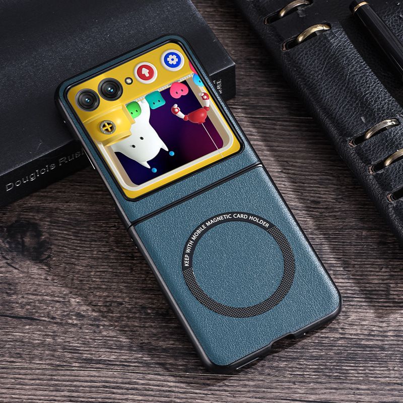 Leather Case for Moto Razr 50,Razr 40 Plus / Ultra Magnetic Suction Shockproof Cover