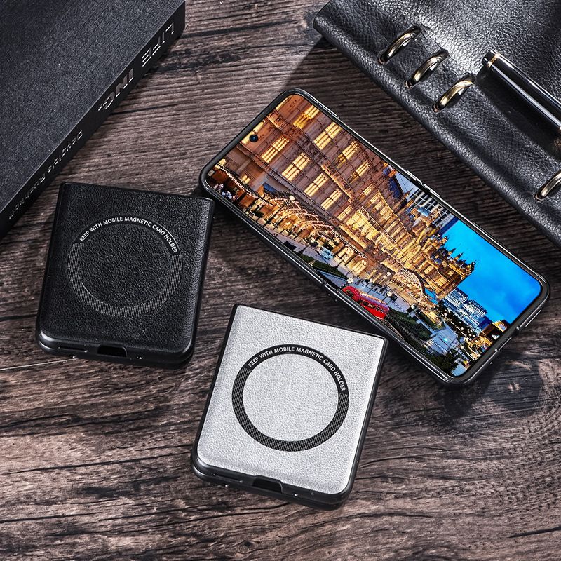 Leather Case for Moto Razr 50,Razr 40 Plus / Ultra Magnetic Suction Shockproof Cover