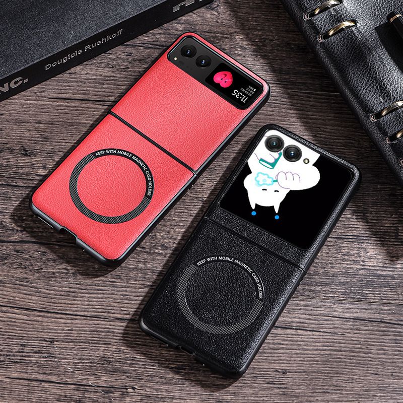 Leather Case for Moto Razr 50,Razr 40 Plus / Ultra Magnetic Suction Shockproof Cover