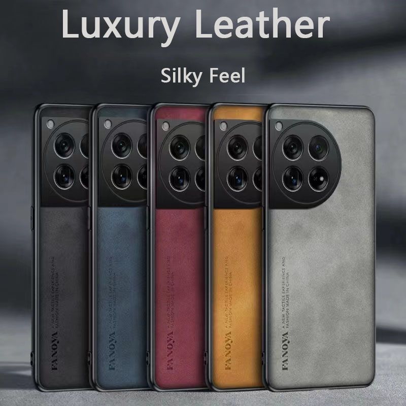 Luxury Business Retro Leather Phone Case For OnePlus 12 -5G, Shockproof Fall prevention Protective Case