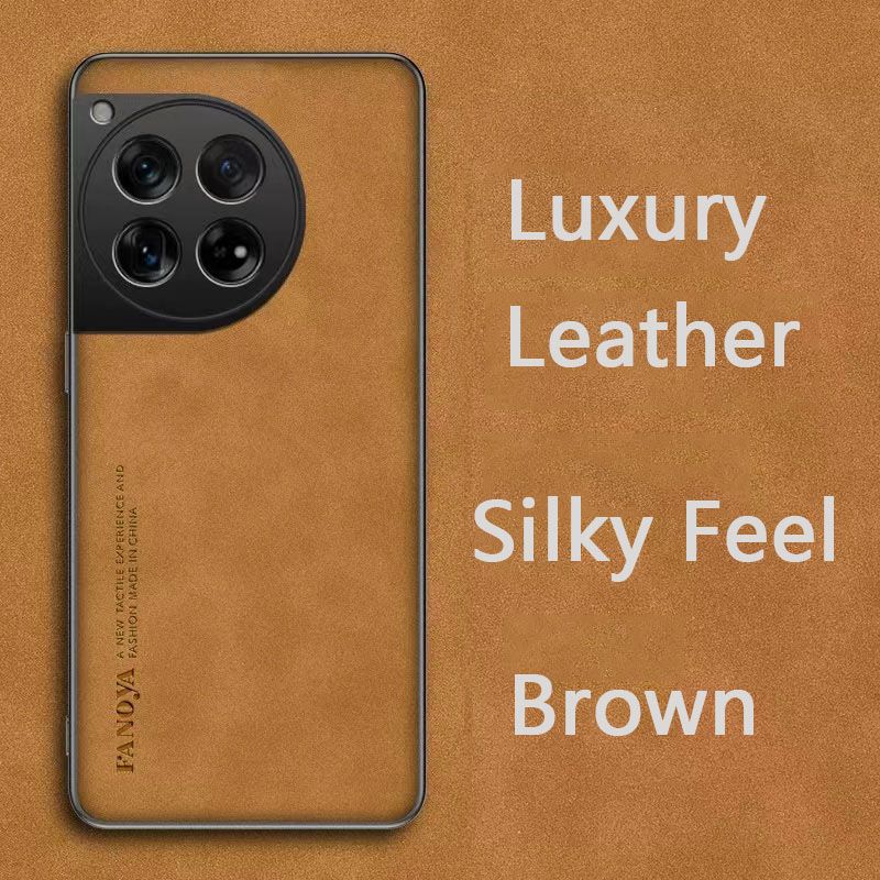 Luxury Business Retro Leather Phone Case For OnePlus 12 -5G, Shockproof Fall prevention Protective Case