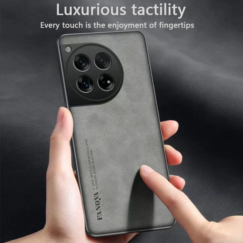 Luxury Business Retro Leather Phone Case For OnePlus 12 -5G, Shockproof Fall prevention Protective Case