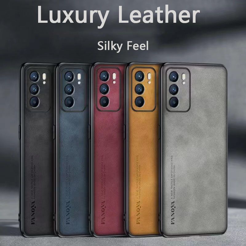 Luxury Business Retro Leather Phone Case For OPPO Reno 6 -5G, Shockproof Fall prevention Protective Case