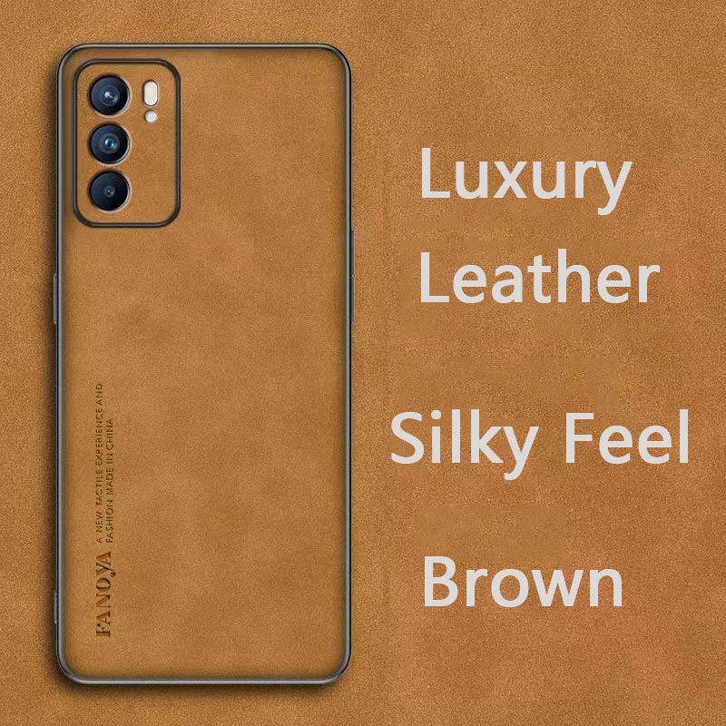 Luxury Business Retro Leather Phone Case For OPPO Reno 6 -5G, Shockproof Fall prevention Protective Case