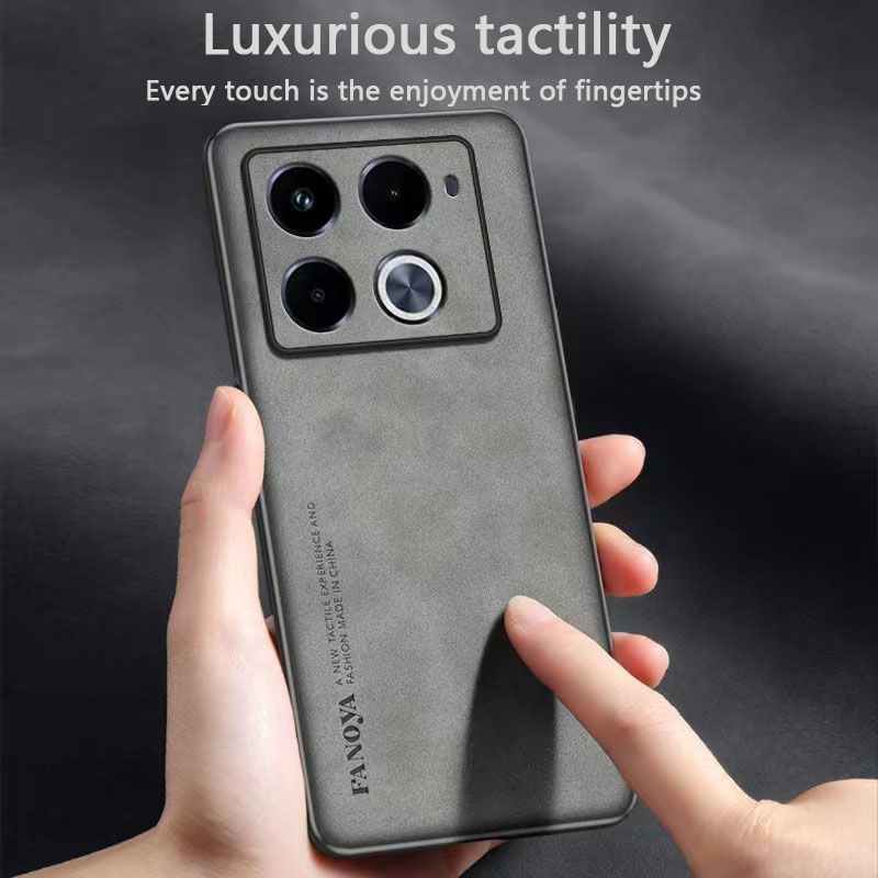 Luxury Business Retro Leather Phone Case For Infinix Note 40 Pro/Note 40 Pro+, Shockproof Fall prevention Protective Case