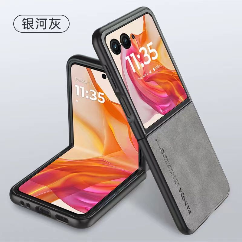 Luxury Business Retro Leather Phone Case For Motorola Razr 50 Ultra, Shockproof Fall prevention Protective Case