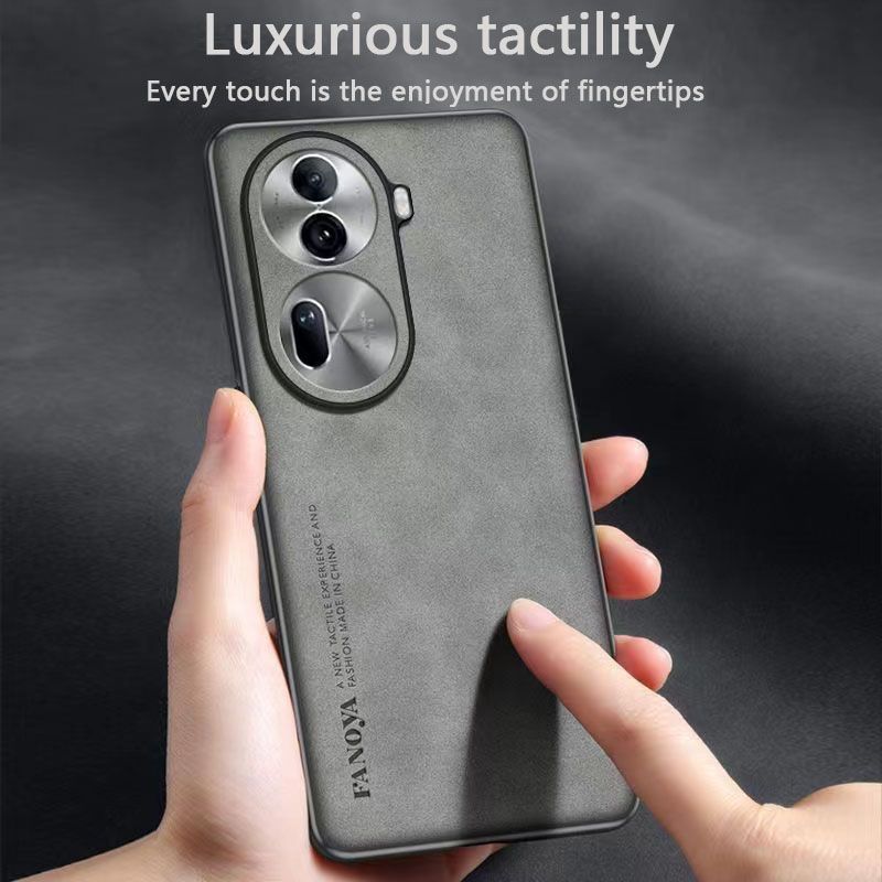 Luxury Business Retro Leather Phone Case For OPPO Reno 11 Pro, Shockproof Fall prevention Protective Case