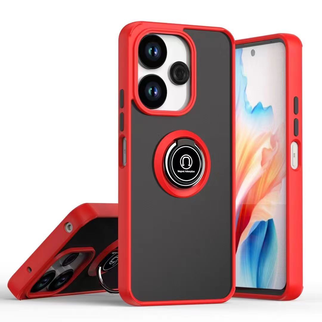 Phone Case for Xiaomi Redmi 13/Note 13R/Xiaomi POCO M6 -4G Shockproof Bumper [Drop-Protection] Case with Ring Holder Stand Magnetic Cover