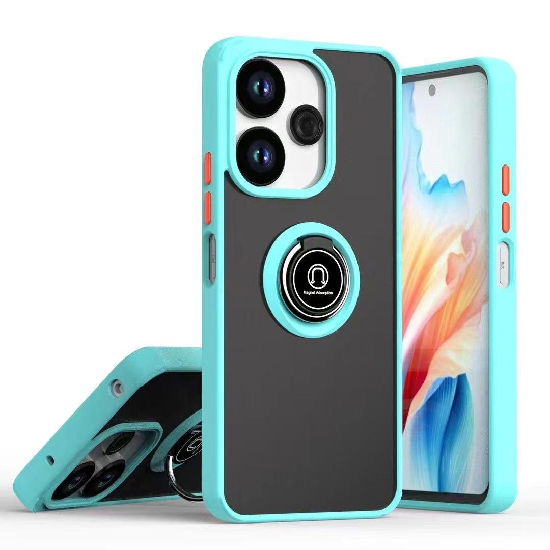 Phone Case for Xiaomi Redmi 13/Note 13R/Xiaomi POCO M6 -4G Shockproof Bumper [Drop-Protection] Case with Ring Holder Stand Magnetic Cover