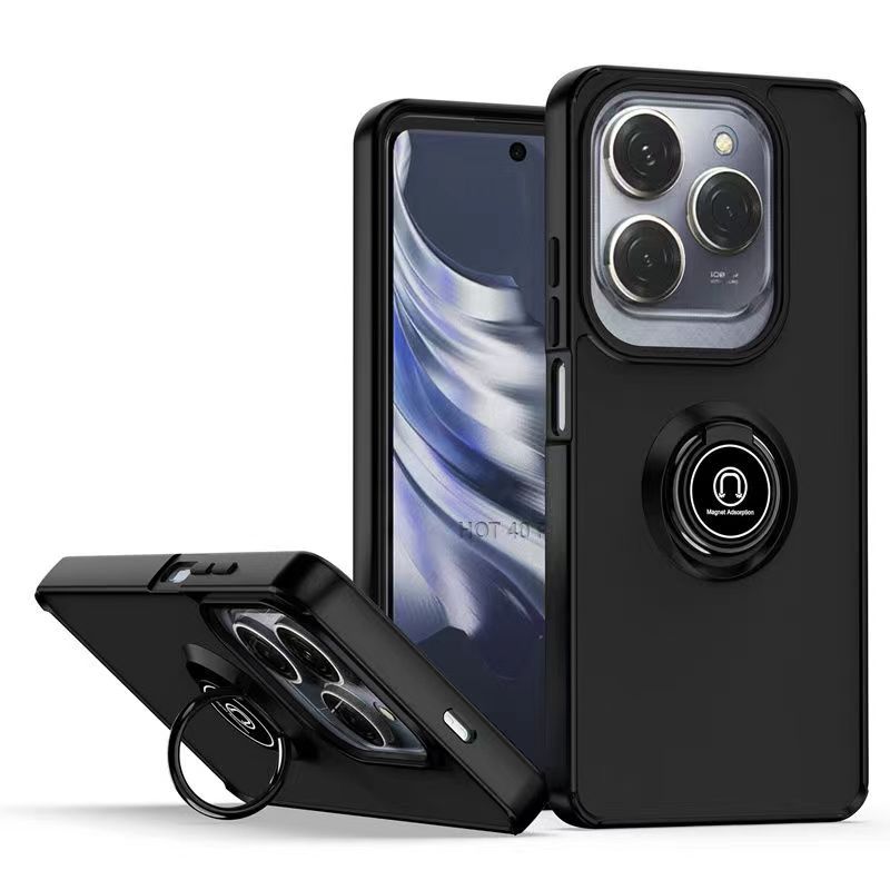 Phone Case for Infinix Hot 40 Pro 40 / Tecno Spark 20 Pro Shockproof Bumper [Drop-Protection] Case with Ring Holder Stand Magnetic Cover