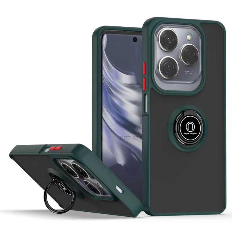 Phone Case for Infinix Hot 40 Pro 40 / Tecno Spark 20 Pro Shockproof Bumper [Drop-Protection] Case with Ring Holder Stand Magnetic Cover