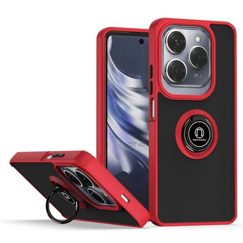 Phone Case for Infinix Hot 40 Pro 40 / Tecno Spark 20 Pro Shockproof Bumper [Drop-Protection] Case with Ring Holder Stand Magnetic Cover