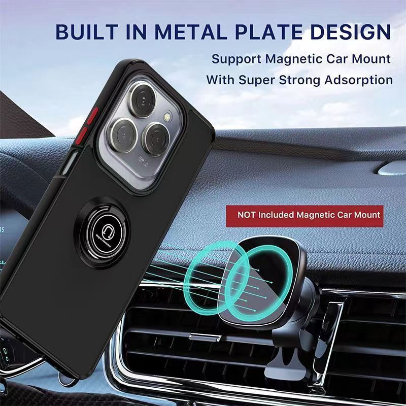 Phone Case for Infinix Hot 40 Pro 40 / Tecno Spark 20 Pro Shockproof Bumper [Drop-Protection] Case with Ring Holder Stand Magnetic Cover