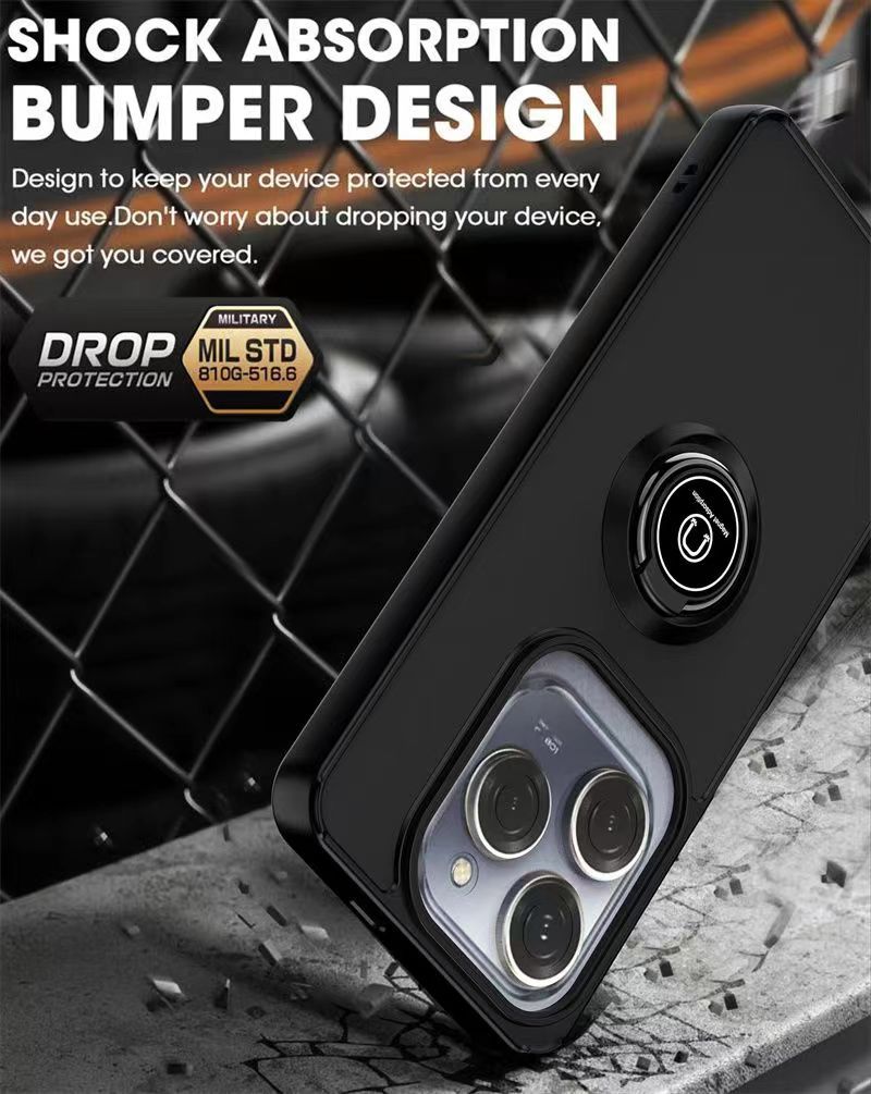 Phone Case for Infinix Hot 40 Pro 40 / Tecno Spark 20 Pro Shockproof Bumper [Drop-Protection] Case with Ring Holder Stand Magnetic Cover