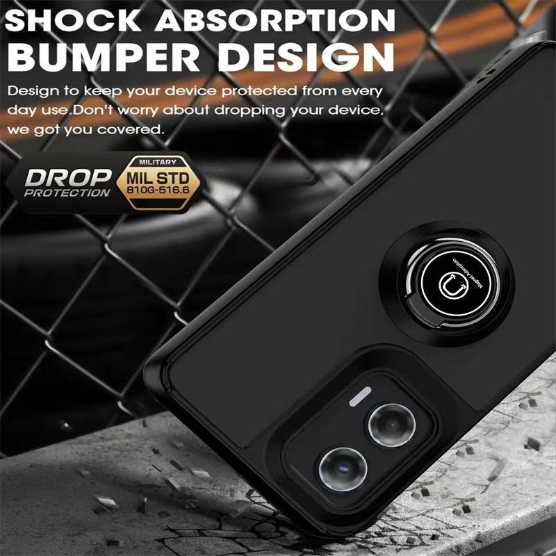 Phone Case for Motorola Moto G Stylus 5G (2024) Shockproof Bumper [Drop-Protection] Case with Ring Holder Stand Magnetic Cover