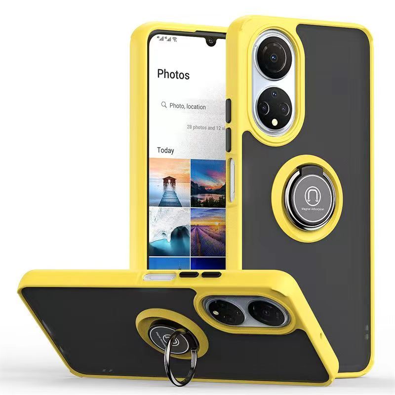 Phone Case for Honor X7 Shockproof Bumper [Drop-Protection] Case with Ring Holder Stand Magnetic Cover