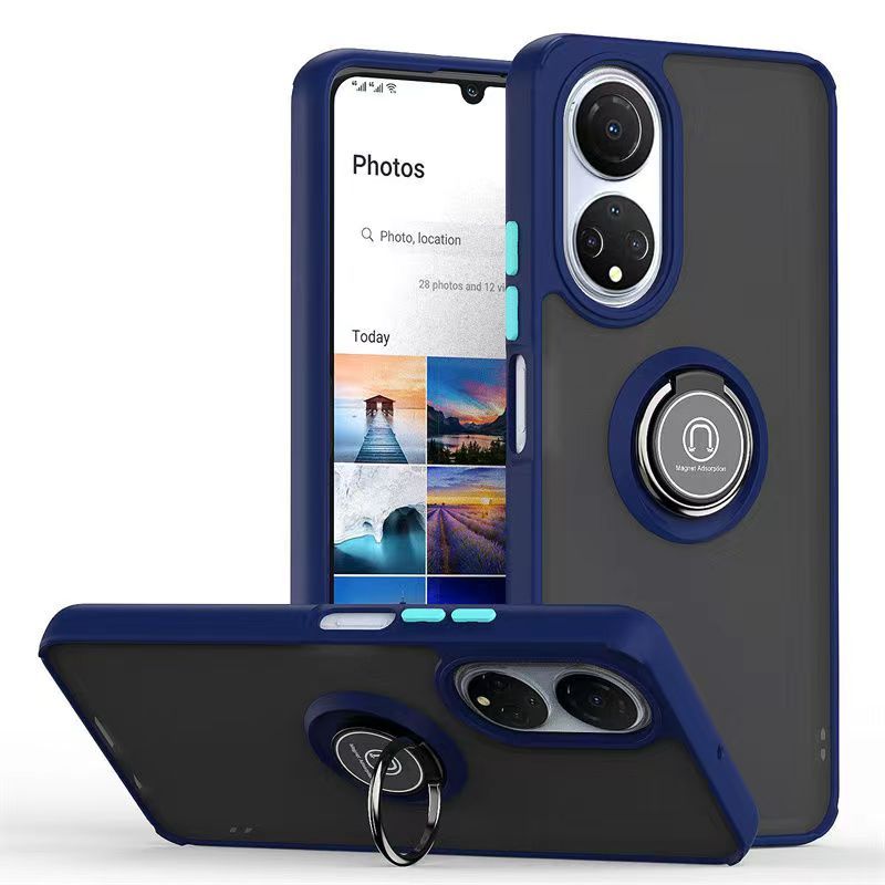 Phone Case for Honor X7 Shockproof Bumper [Drop-Protection] Case with Ring Holder Stand Magnetic Cover