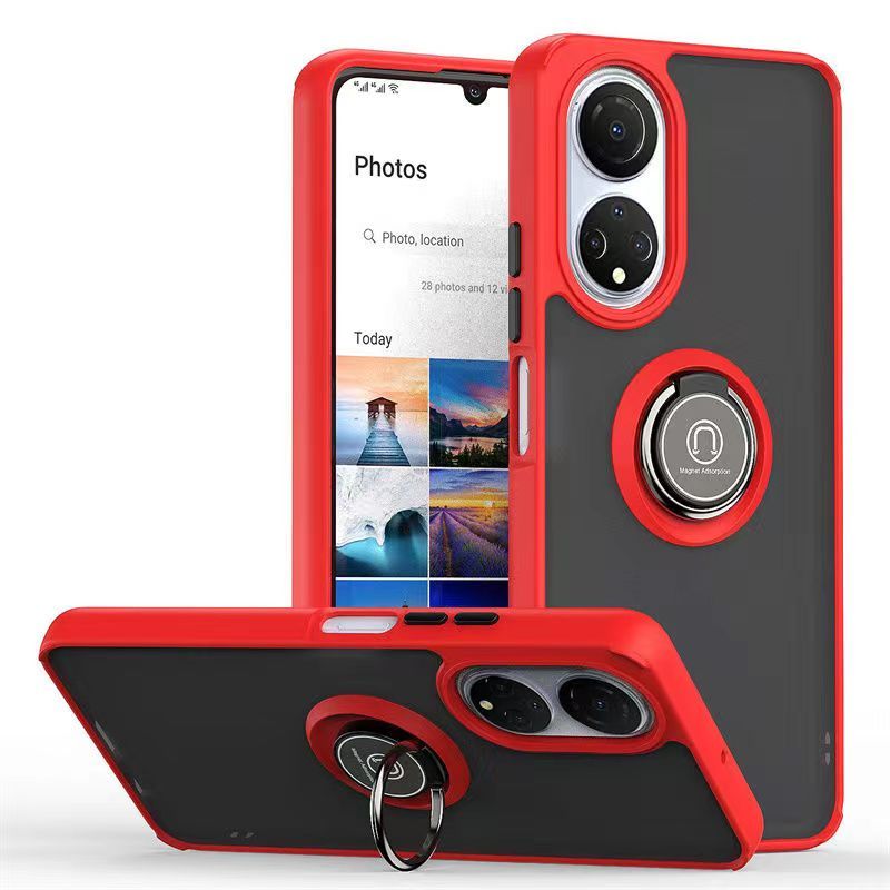 Phone Case for Honor X7 Shockproof Bumper [Drop-Protection] Case with Ring Holder Stand Magnetic Cover