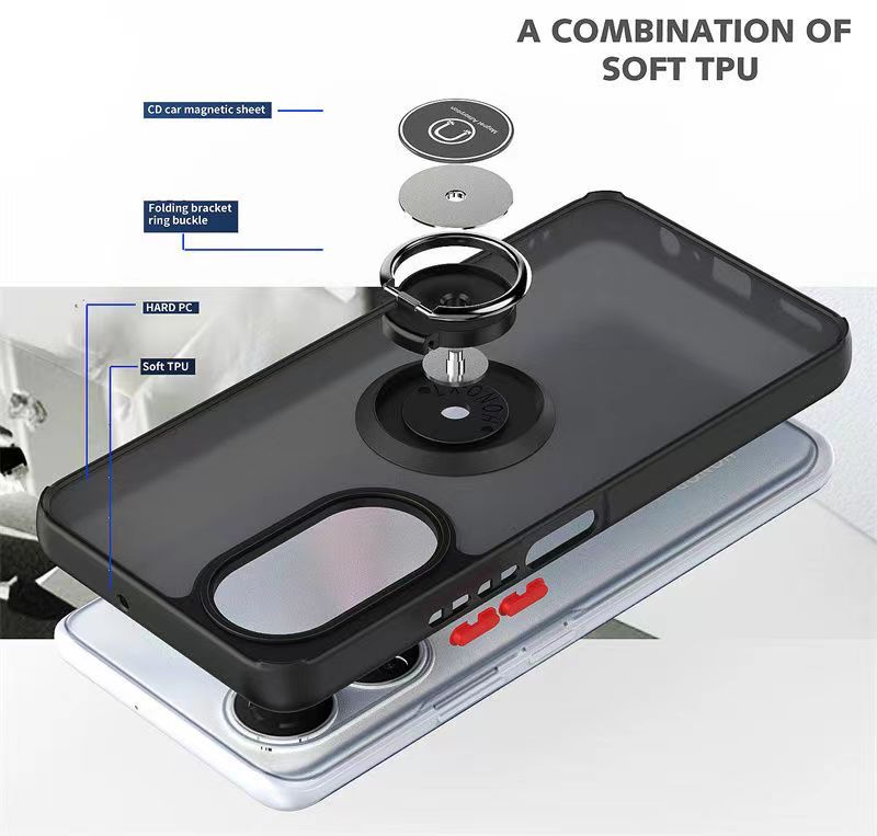 Phone Case for Honor X7 Shockproof Bumper [Drop-Protection] Case with Ring Holder Stand Magnetic Cover