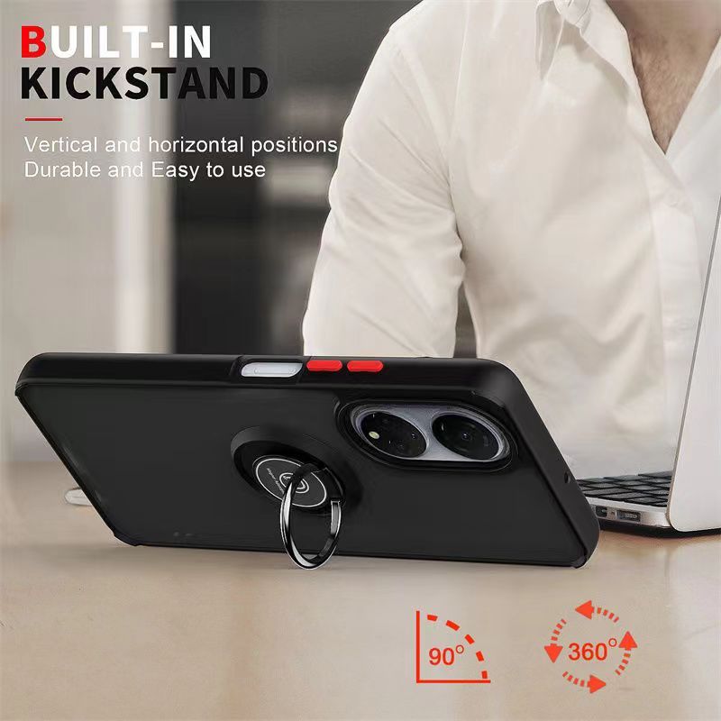 Phone Case for Honor X7 Shockproof Bumper [Drop-Protection] Case with Ring Holder Stand Magnetic Cover