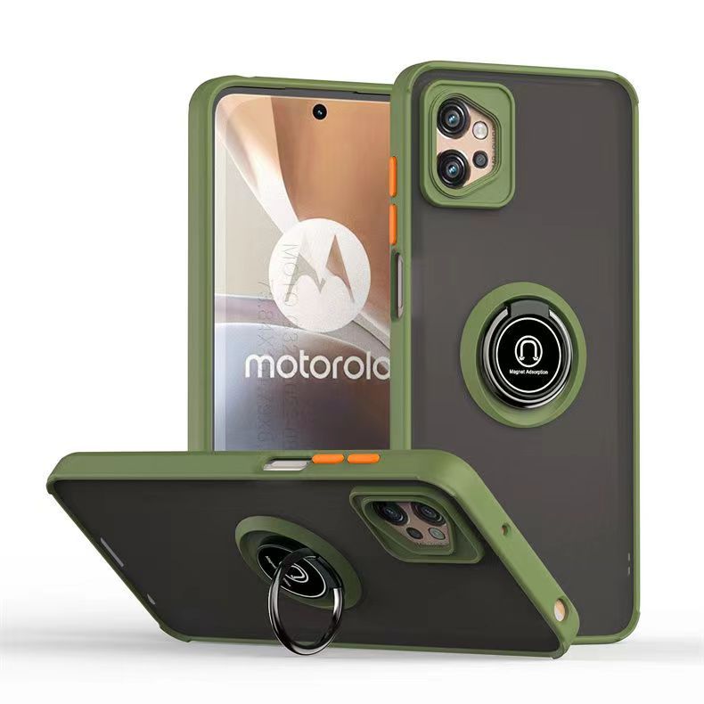 Phone Case for Motorola Moto G32, Shockproof Bumper [Drop-Protection] Case with Ring Holder Stand Magnetic Cover
