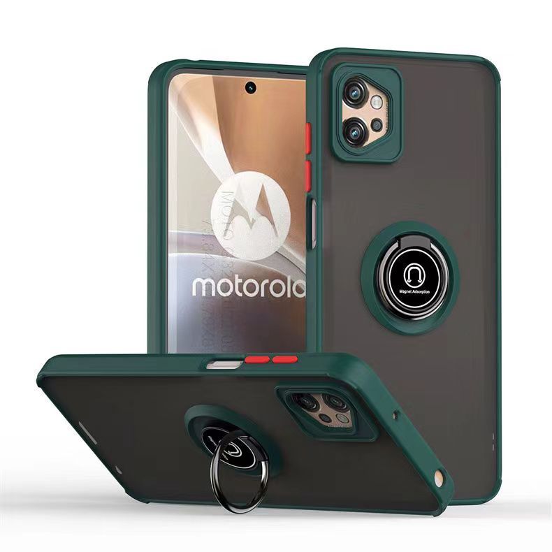 Phone Case for Motorola Moto G32, Shockproof Bumper [Drop-Protection] Case with Ring Holder Stand Magnetic Cover