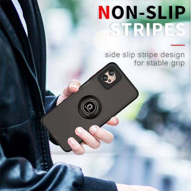 Phone Case for Motorola Moto G32, Shockproof Bumper [Drop-Protection] Case with Ring Holder Stand Magnetic Cover