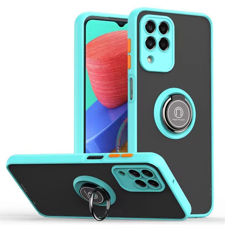 Phone Case for Samsung Galaxy M33, Shockproof Bumper [Drop-Protection] Case with Ring Holder Stand Magnetic Cover