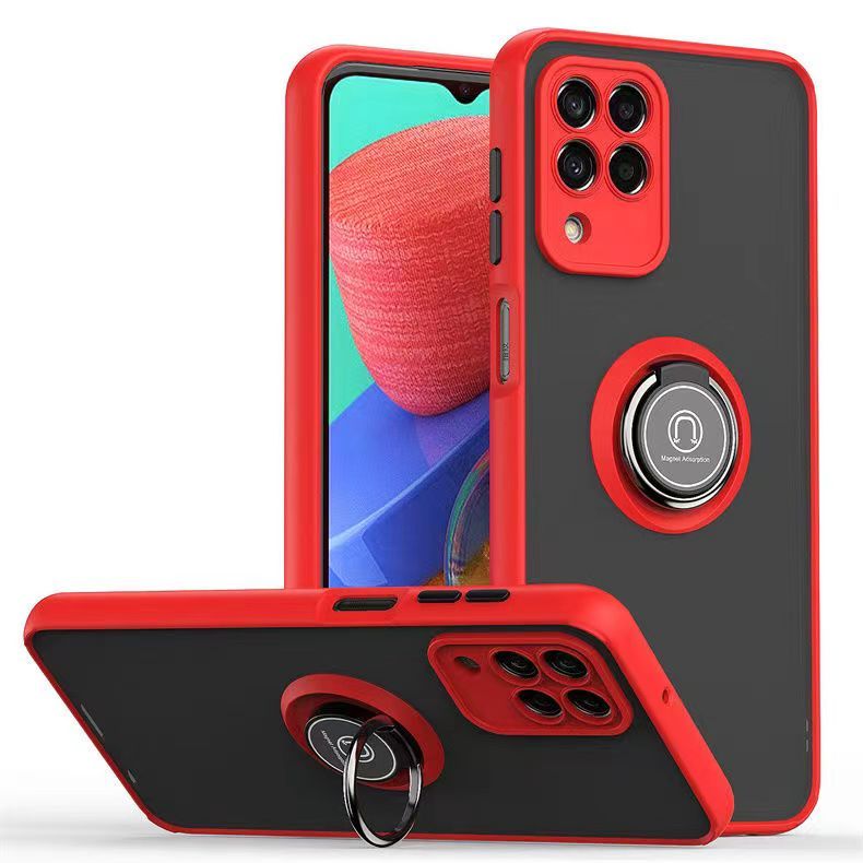 Phone Case for Samsung Galaxy M33, Shockproof Bumper [Drop-Protection] Case with Ring Holder Stand Magnetic Cover