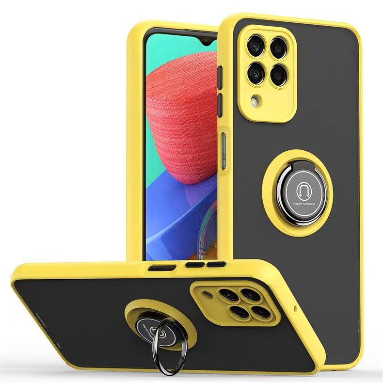 Phone Case for Samsung Galaxy M33, Shockproof Bumper [Drop-Protection] Case with Ring Holder Stand Magnetic Cover