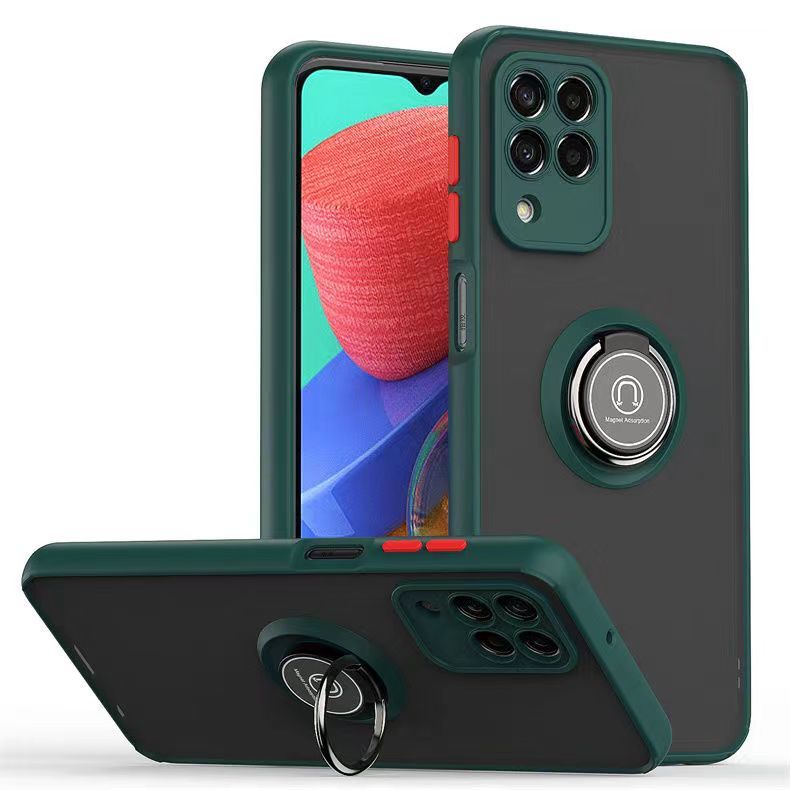 Phone Case for Samsung Galaxy M33, Shockproof Bumper [Drop-Protection] Case with Ring Holder Stand Magnetic Cover
