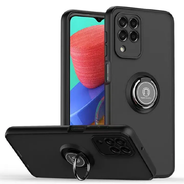 Phone Case for Samsung Galaxy M33, Shockproof Bumper [Drop-Protection] Case with Ring Holder Stand Magnetic Cover
