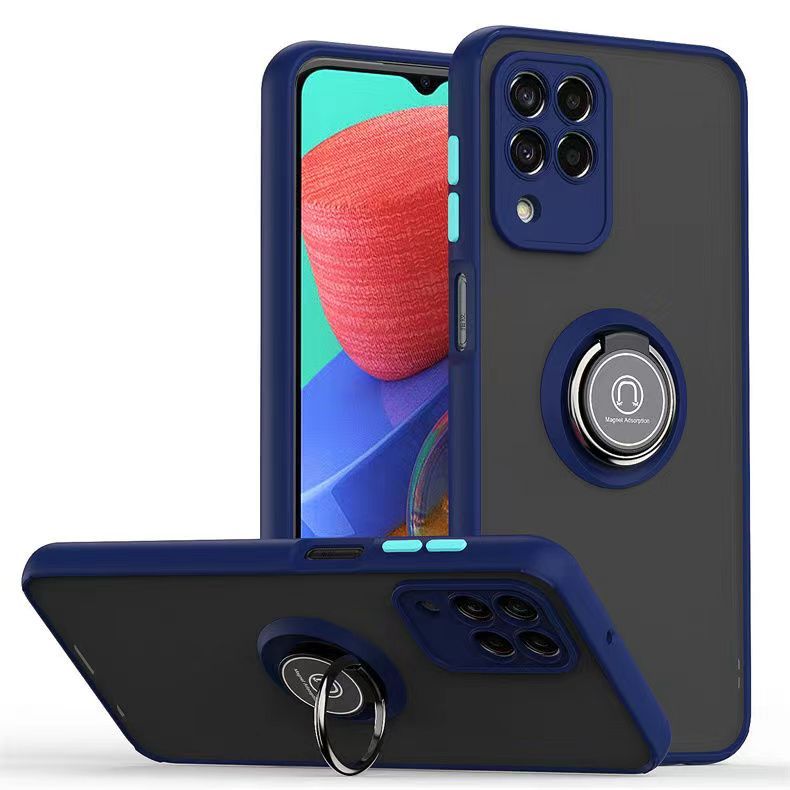 Phone Case for Samsung Galaxy M33, Shockproof Bumper [Drop-Protection] Case with Ring Holder Stand Magnetic Cover