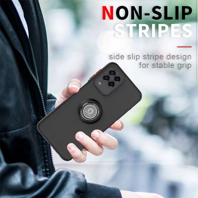 Phone Case for Samsung Galaxy M33, Shockproof Bumper [Drop-Protection] Case with Ring Holder Stand Magnetic Cover