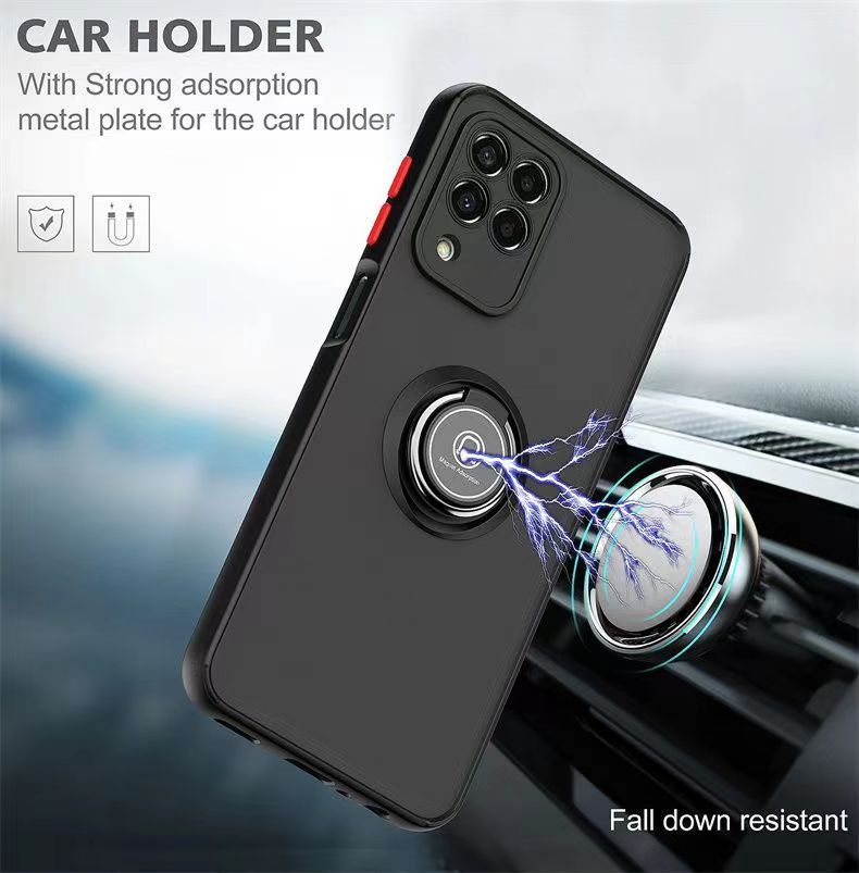 Phone Case for Samsung Galaxy M33, Shockproof Bumper [Drop-Protection] Case with Ring Holder Stand Magnetic Cover