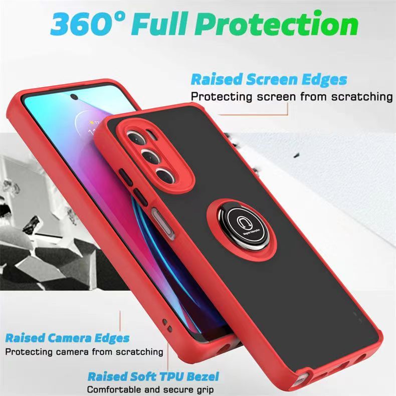 Phone Case for Motorola Moto G Stylus 5G (2022) , Shockproof Bumper [Drop-Protection] Case with Ring Holder Stand Magnetic Cover